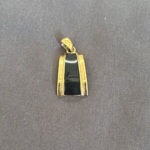 Lia Sophia Black and Gold Necklace Pendant